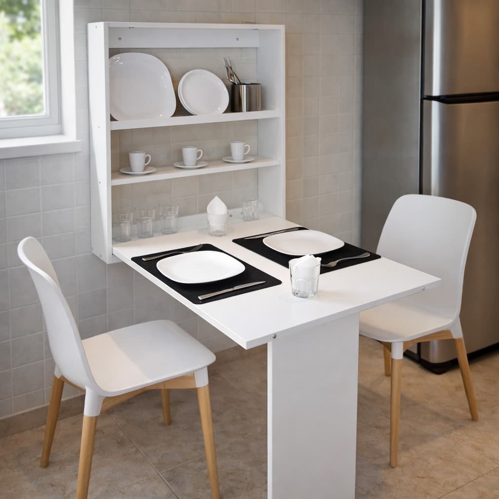 Mesa Dobrável de Parede Retrátil Suspensa Multiuso Escritório Cozinha Pequenos Espaços