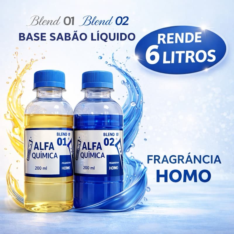 BLEND BASE SABÃO LÍQUIDO AZUL HOMO 2X200ML - RENDE 6 LITROS
