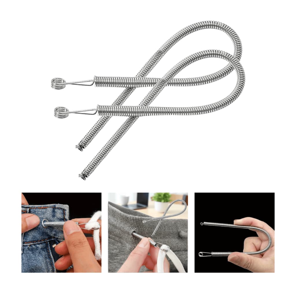 Passador De Cadarços Cordão Bermudas Calças Flexível Kit 2un