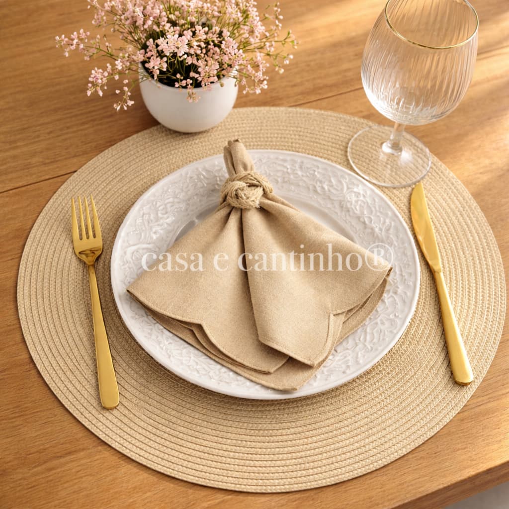 Jogo Americano 4 Souplast Jantar Mesa Posta Cozinha 38cm Redondo