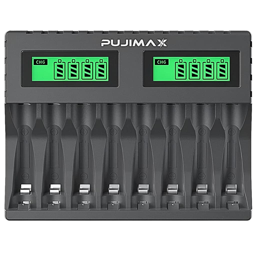 Carregador De Pilhas Recarregavel 8 Slots Lcd Inteligente Pujimax para pilhas AA e AAA