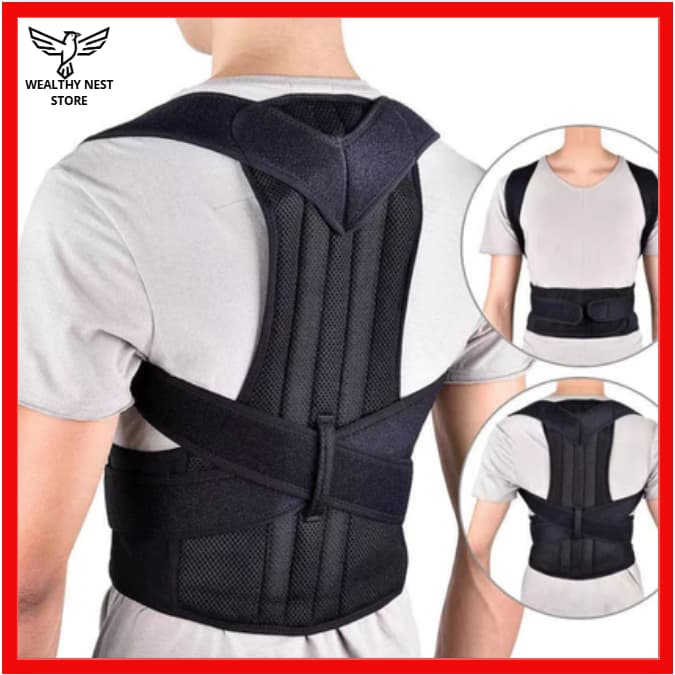 Corretor Postural Ajustável Ergonômico – Suporte para Ombros, Costas e Coluna