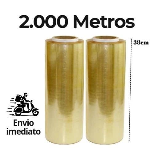 Kit 2 Rolos Bobina Plastico Filme Pvc Esticavel Resistente 40cm X 1000m