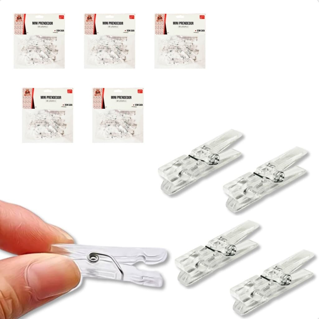 COMBO 200/100/50 mini pregador prendedor transparente decoração varal mural fotos artesanato festas lembrancinhas