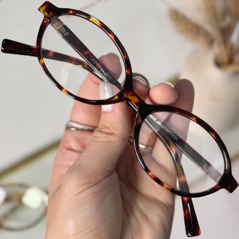 Óculos Oval Pequeno Retrô Vintage UV400 Luz Azul Leitura Descanso Pequeno para Mulheres Feminino