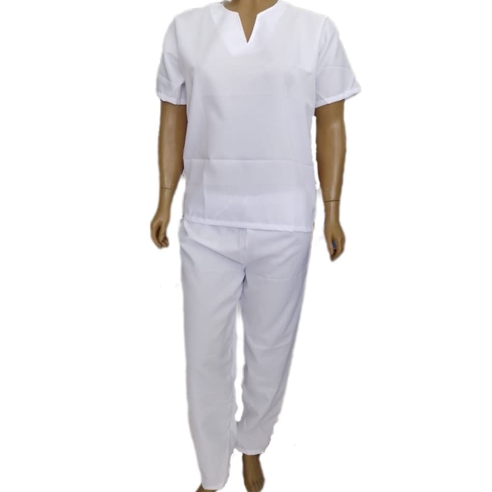 Roupa Conjunto Ração Em Oxford Masculino Branca Preta Candomblé Umbanda 2pç