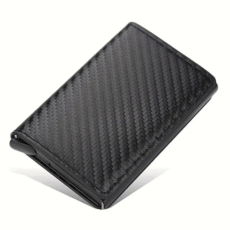 Porta Cartões De Crédito  Bloqueio Couro Automático Pop Up Carteira De Alumínio Slim Pocket Bifold Business