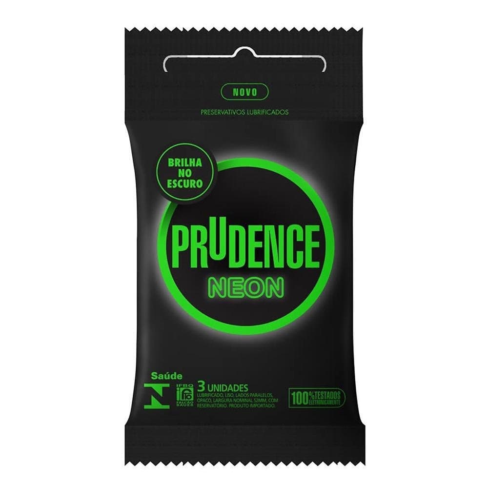 Camisinha Preservativo C/3 Neon Prudence Brilha No Escuro