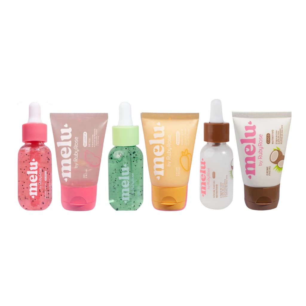 Kit Cuidados Faciais Melu Ruby Rose Sérum / Creme / Gel