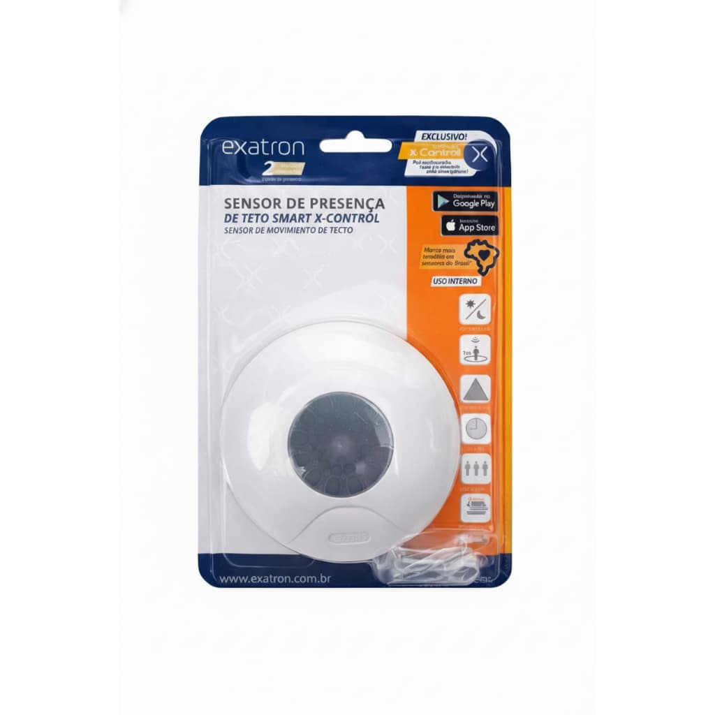 Sensor Presença Movimento 360° Teto Sobrepor/embutir Bivolt Branco