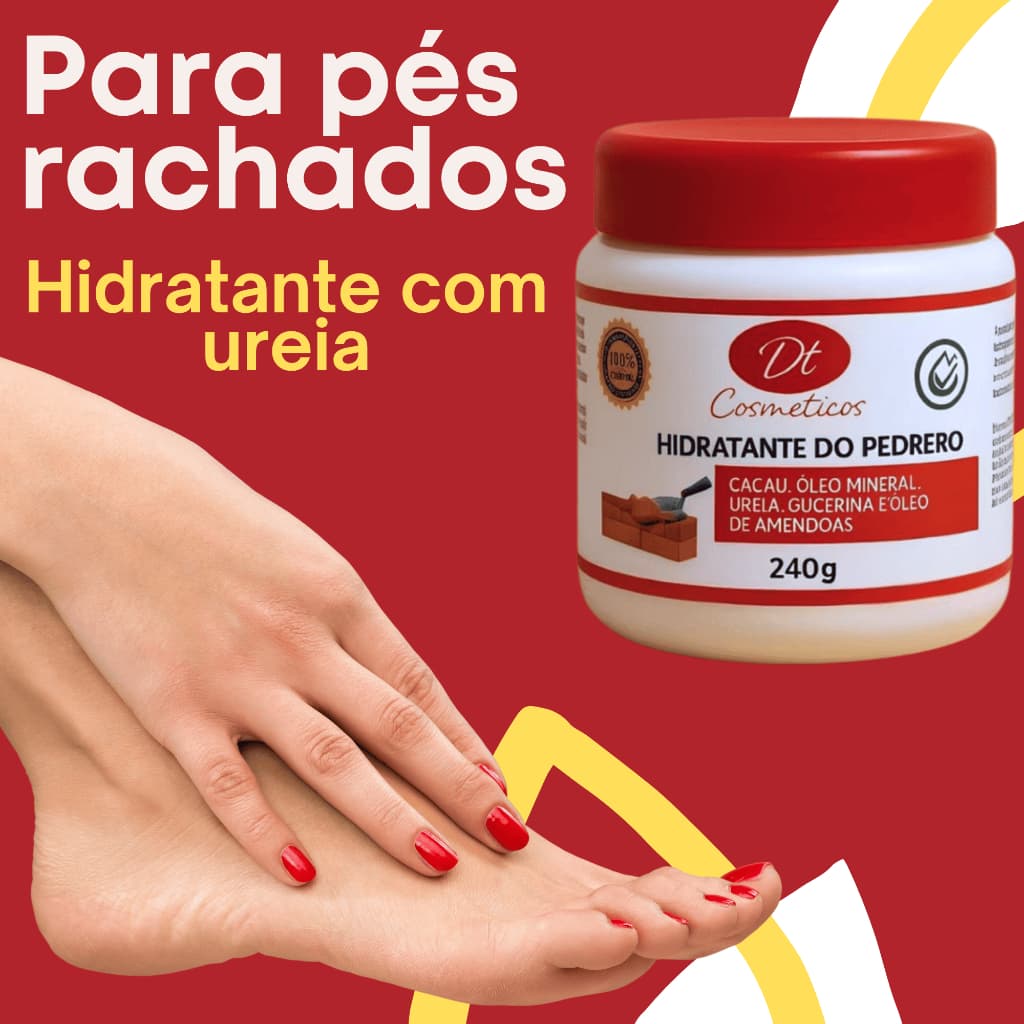 Creme de Ureia Profissional 500g Reparador Para Pés Rachados e Muito Ressecados do Pedreiro