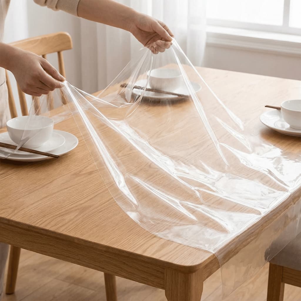 Toalha de Mesa de Plástico Térmica Para 4 6 8 e 10 Lugares Impermeável Quadrada Decoração Cozinha