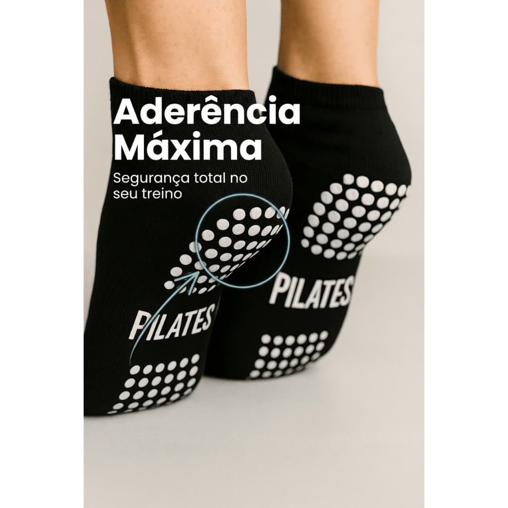 Kit 4 a 12 Pares Meia Antiderrapante Profissional para Pilates e Yoga Unissex.