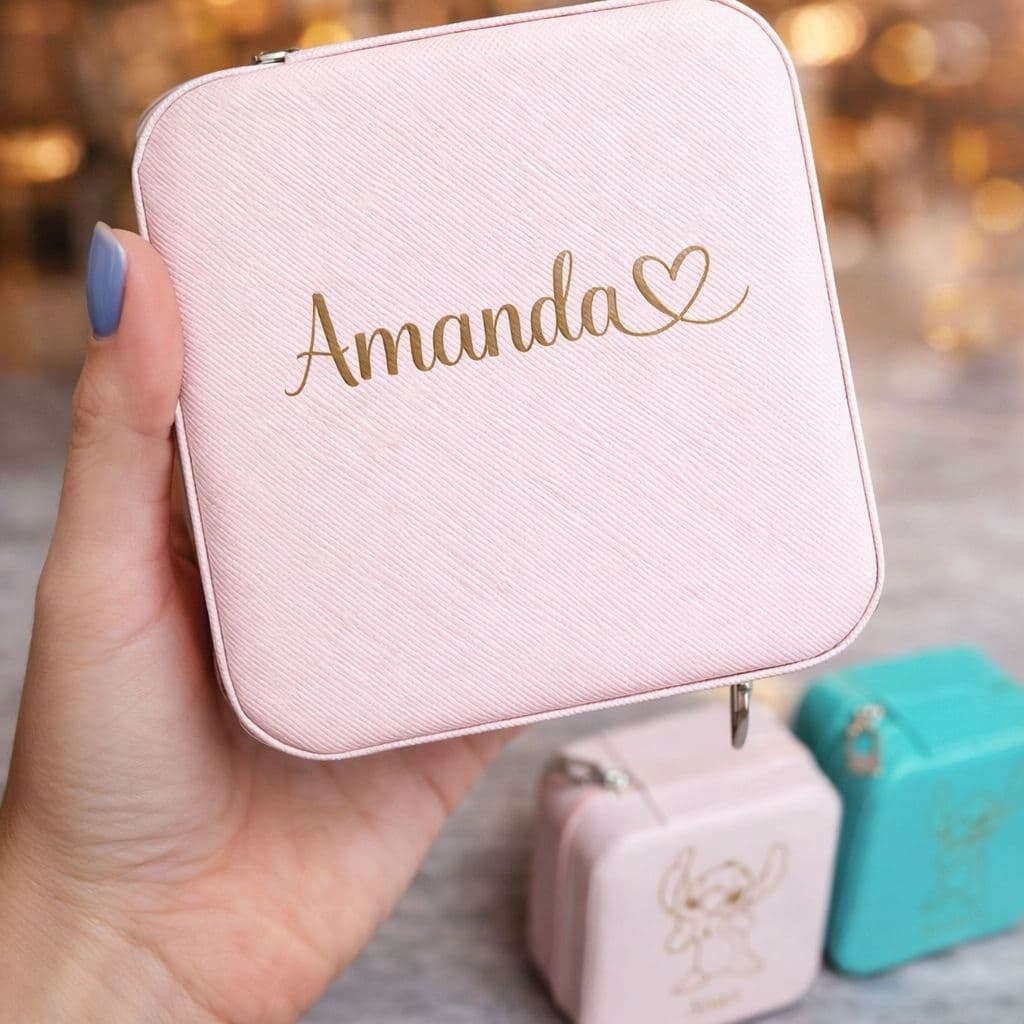 Porta Joia Personalizado Com Nome Iniciais Para Casamento Festa Dourado ou Prata