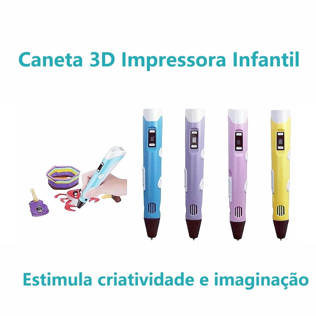 Caneta 3D Impressora Infantil Pintura Desenho DIY Refil Filamento Plástico Presente Crianças