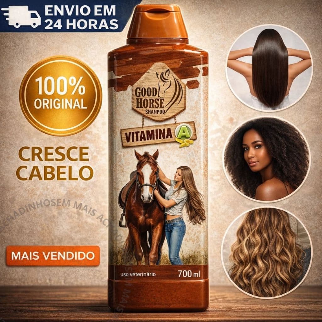 Shampoo Cavalo Good Horse Vitamina A Crescer Cabelo Original Brilho Tiktok