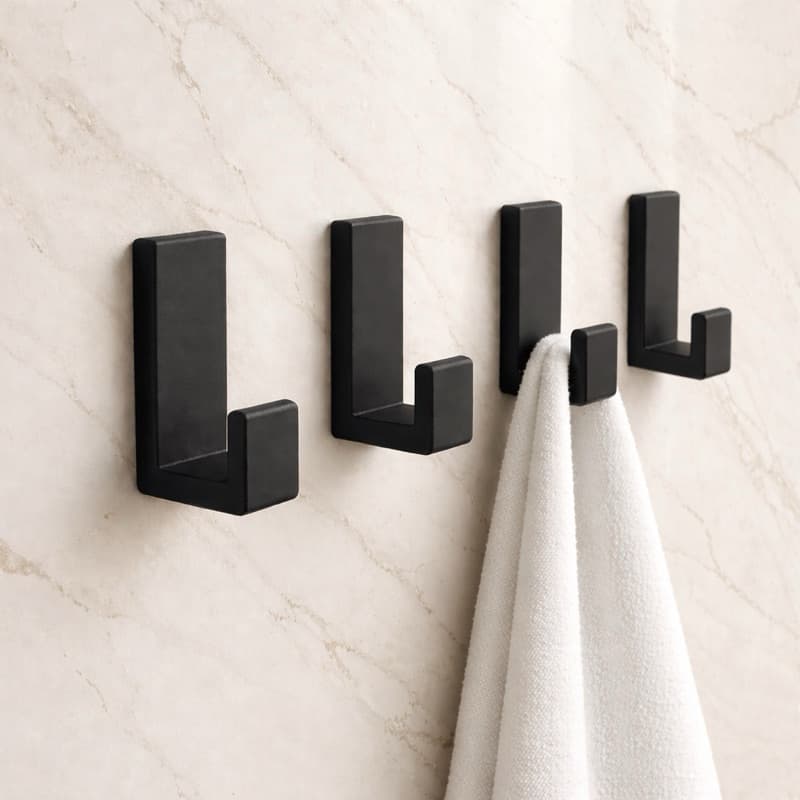 Cabide Gancho Adesivo Extra Forte Sem Furo Suporte de Parede Alta Fixação Preto/Branco