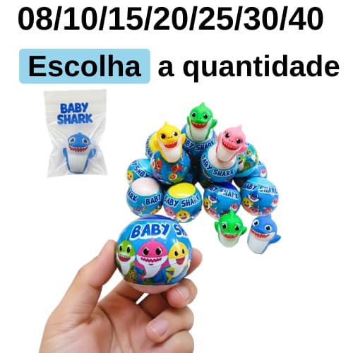 Kit 10/15/30/40  Dedoches  Baby Shark  CAPSULA SUPRESA envelopado 5,5cm,2,5 POLEGADAS LEMBRANCINHA ANIVERSARIO