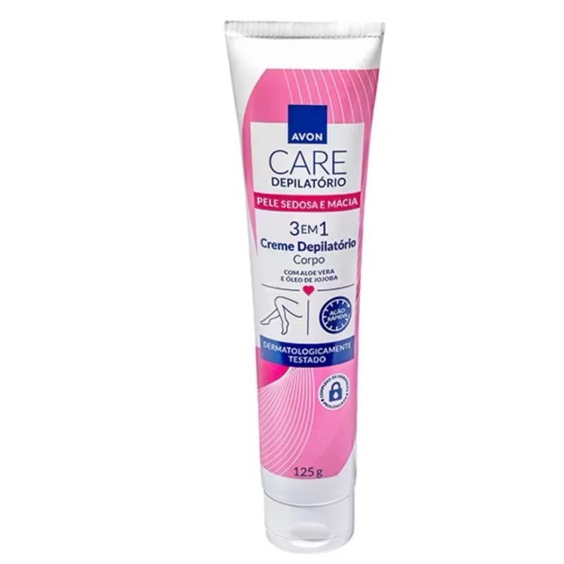 Creme Depilatório Avon Care 125g - Remove Pelos Rápido, Hidratação Prolongada, Pele Macia