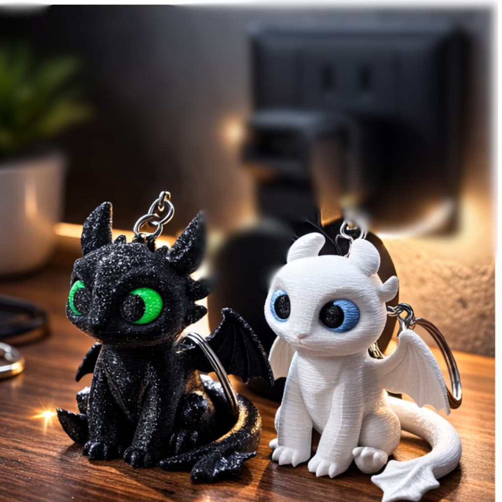 Casal Banguela e Fúria da Luz Geek l Chaveiro l Como treinar o seu Dragão Trend ( Versão 2 Asas Reforçadas)