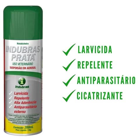 Mata Bicheira Prata Repelente E Cicatrizante 200 Ml - INDUBRAS