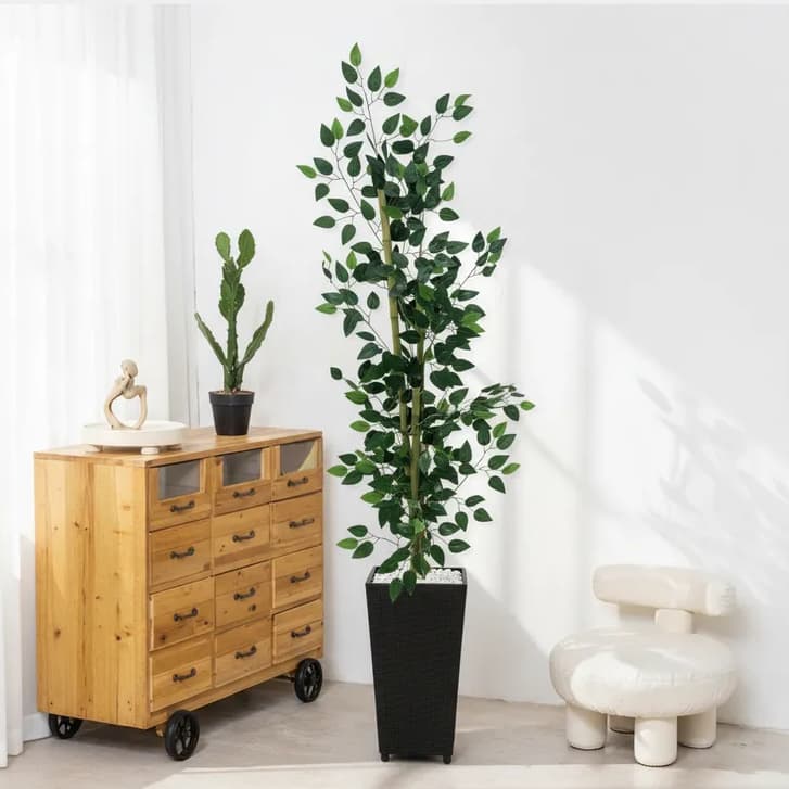 Planta Artificial Bambu da Sorte Vaso Quadrado Atacado
