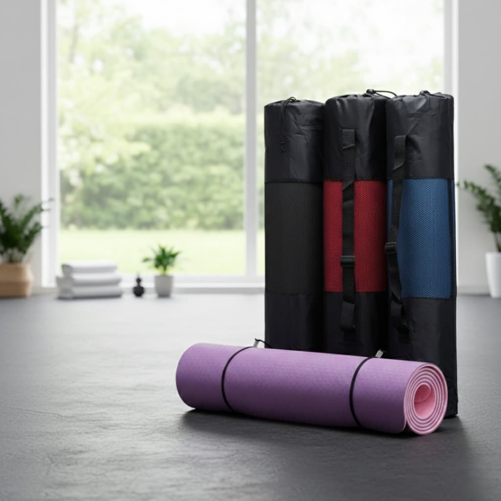 Tapete Yoga TPE Ecológico Antiderrapante Dupla Face Com Bolsa de Transporte