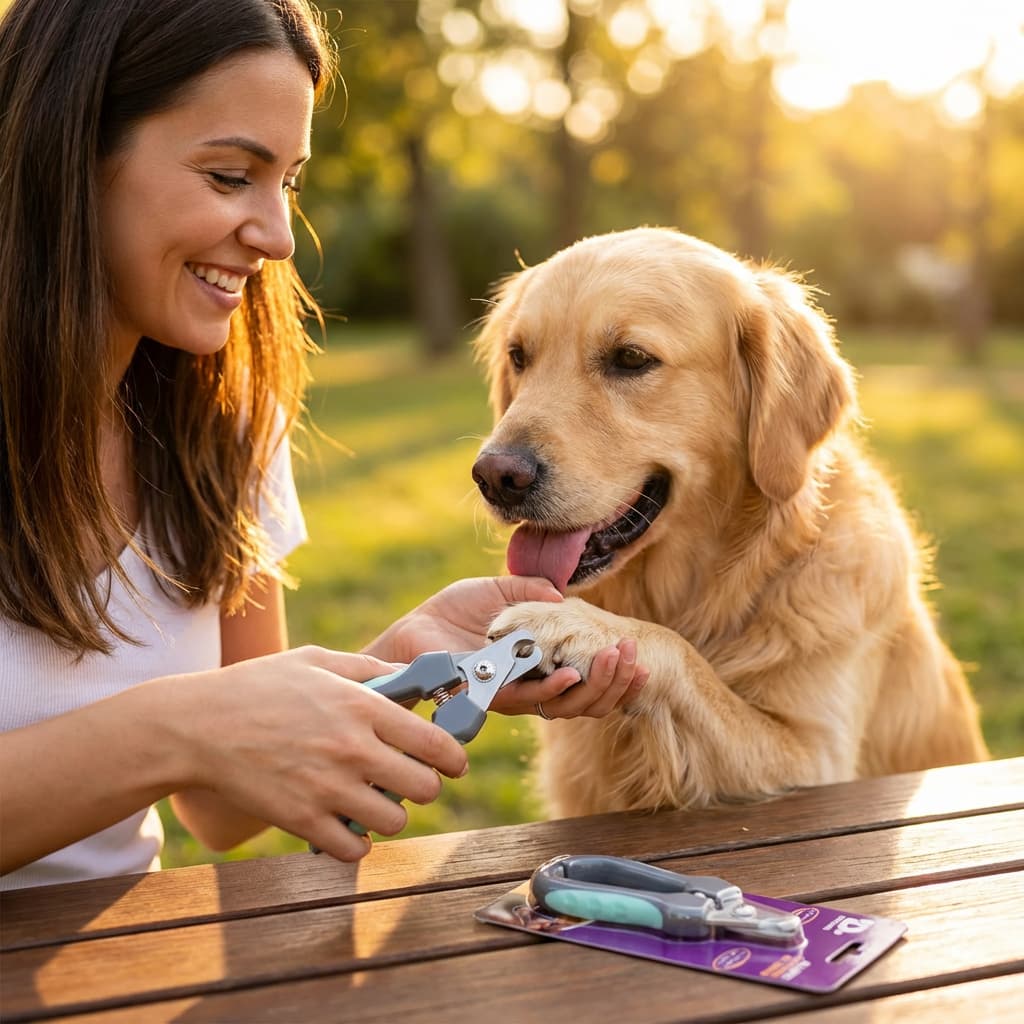 Alicate Cortador De Unha Pet Emborrachado com Trava de Segurança para Cães e Gatos de Todos Portes