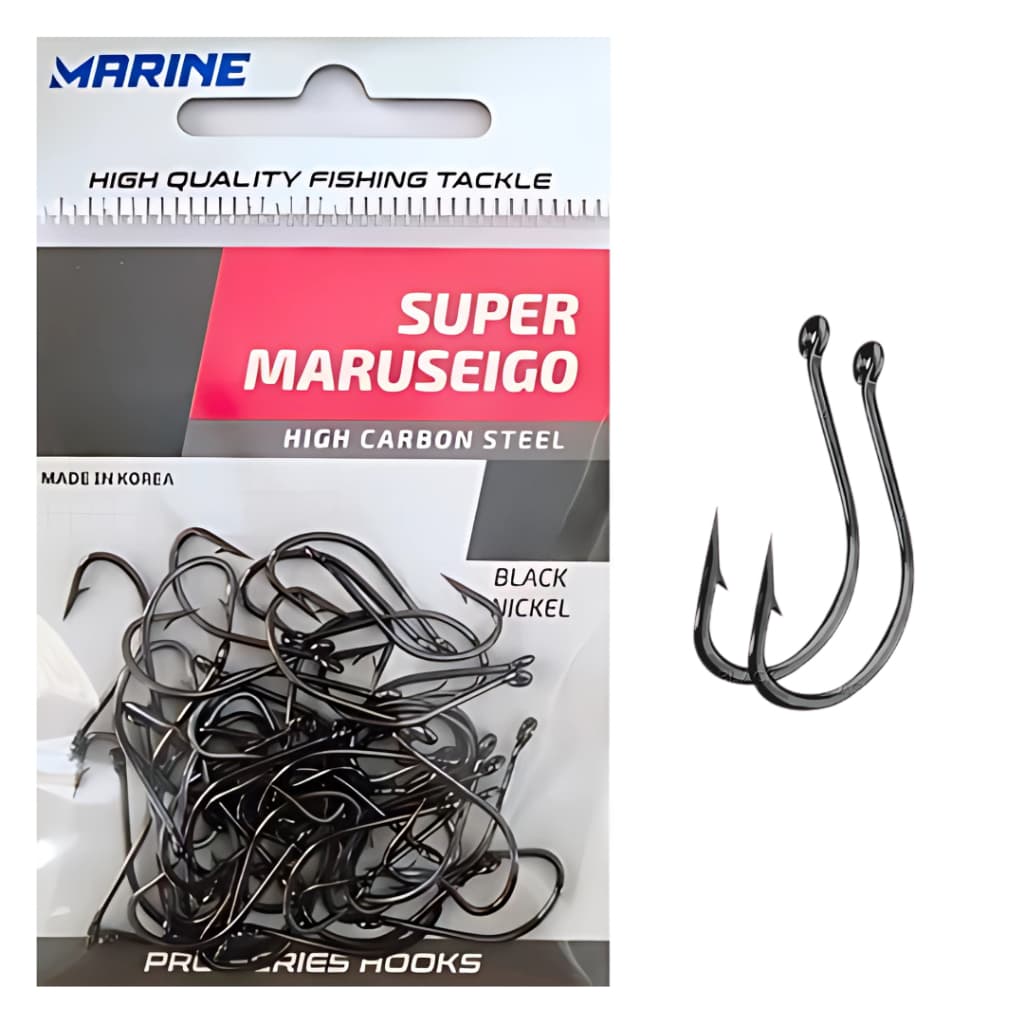 Anzol para Pesca Super Maruseigo Black Nickel Marine Sports Cartela