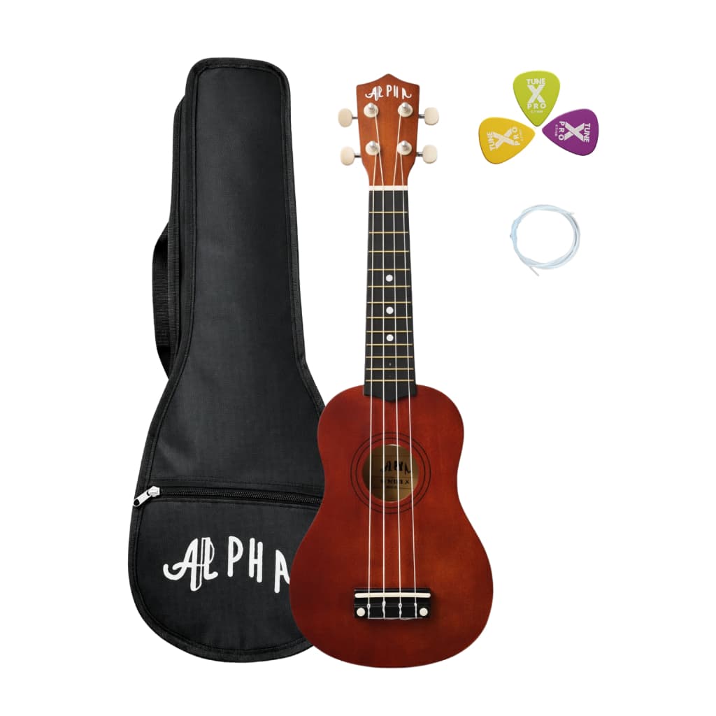 Ukulele Soprano Alpha Ambidestro Infantil Iniciante com Bag e Palheta
