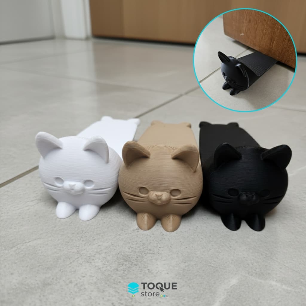 Trava Porta Gatinho Fofo Antiderrapante Peso Cunha Decorativa Casa Segura