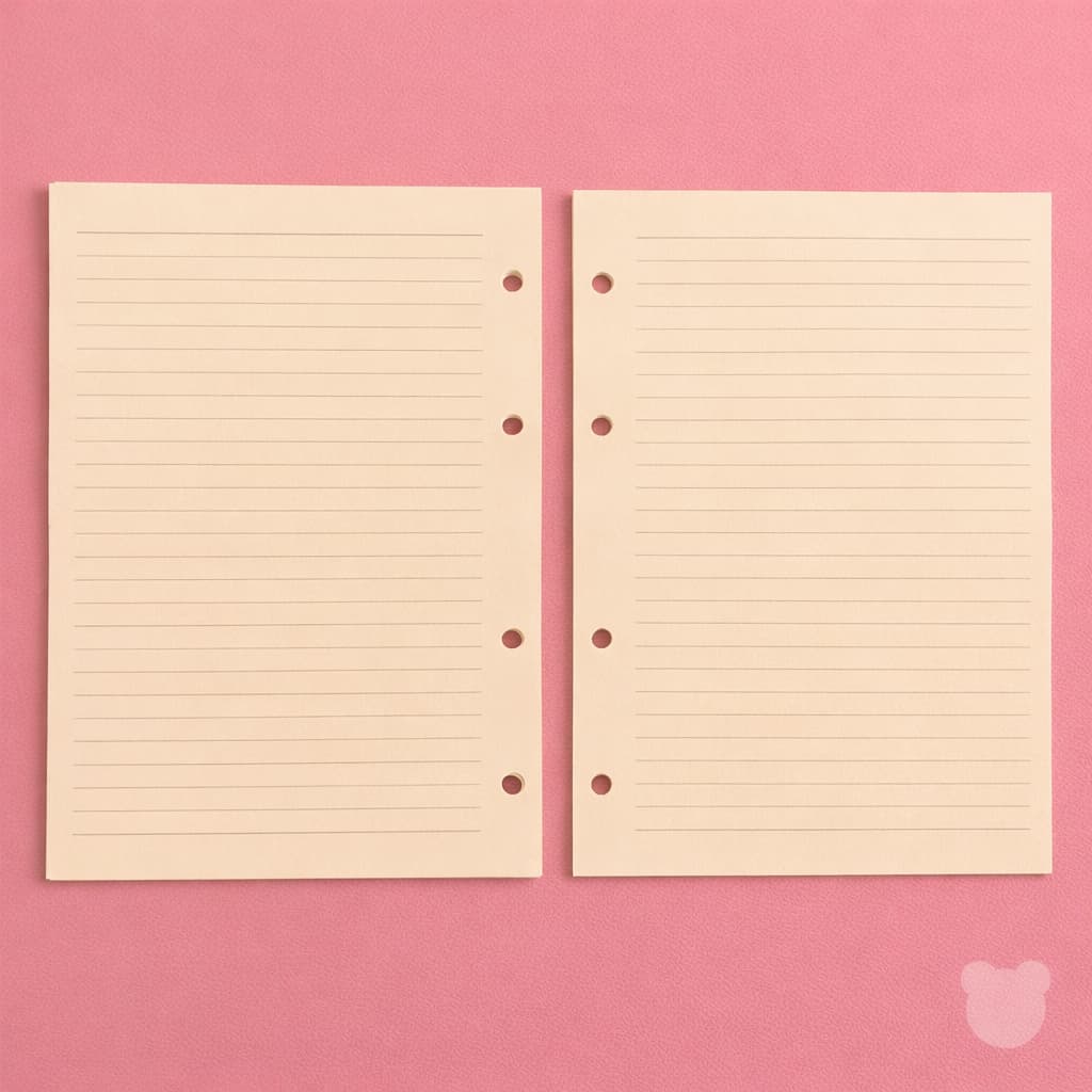 Refil 100 Folhas Cor Creme Pólen Fichário Caderno Argolado 4 furos 80g A5 - Pautado Classic