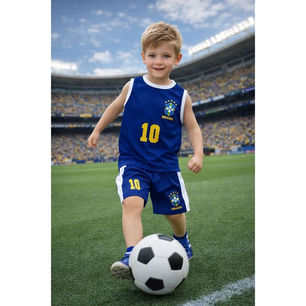 Conjunto do Brasil Camiseta/Regata + Short Infantil Copa do Brasil
