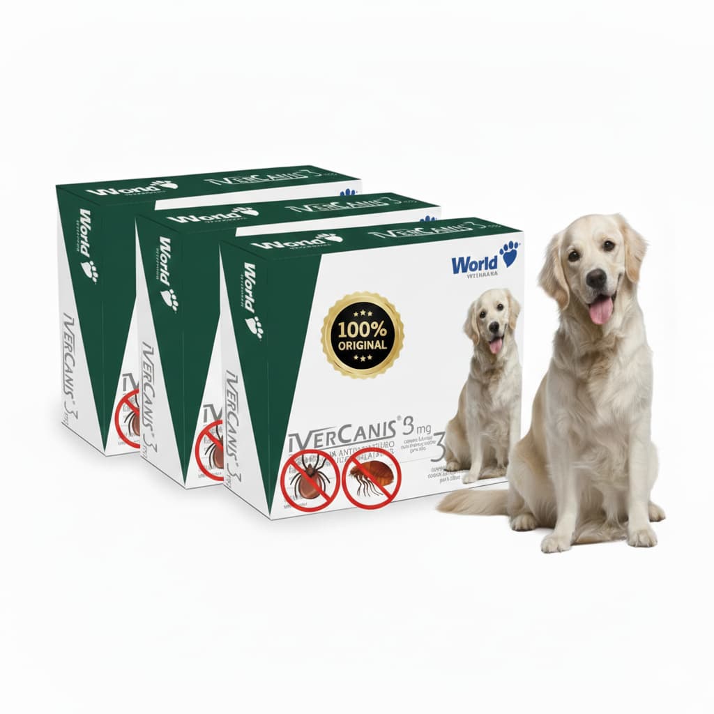 4 Caixas Remédio Carrapato Pulga 3mg Para Cachorro Dura 6 Meses 4 Comprimidios 2 a 15kg - Envio Imediato