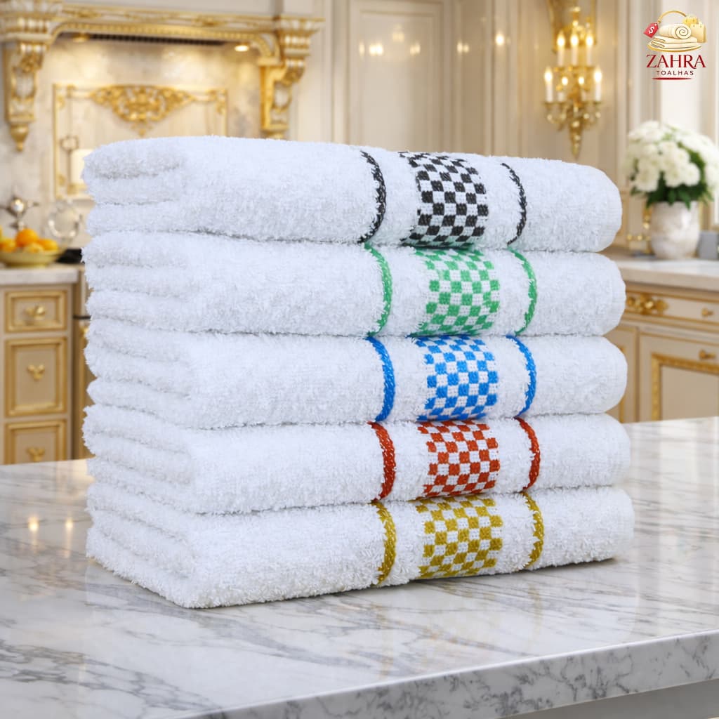 Kit Pano de Prato 6 Peças 100% Algodão Macio Grosso Alta Absorção 45x70 Toalha Cozinha