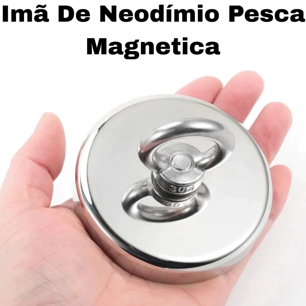 Imã De Neodímio Pesca Magnetica Até 100-200 Kilos De Tração 10 Metros de corda