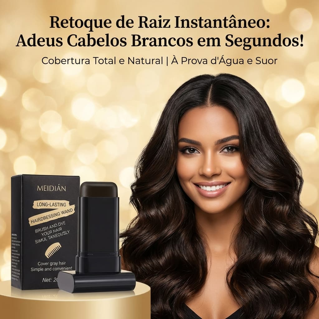 【Aleyro】Bastão Retoque de Raiz Instantâneo - Cobre Cabelos Brancos e Falhas - À Prova d'Água e Suor - Efeito Natural