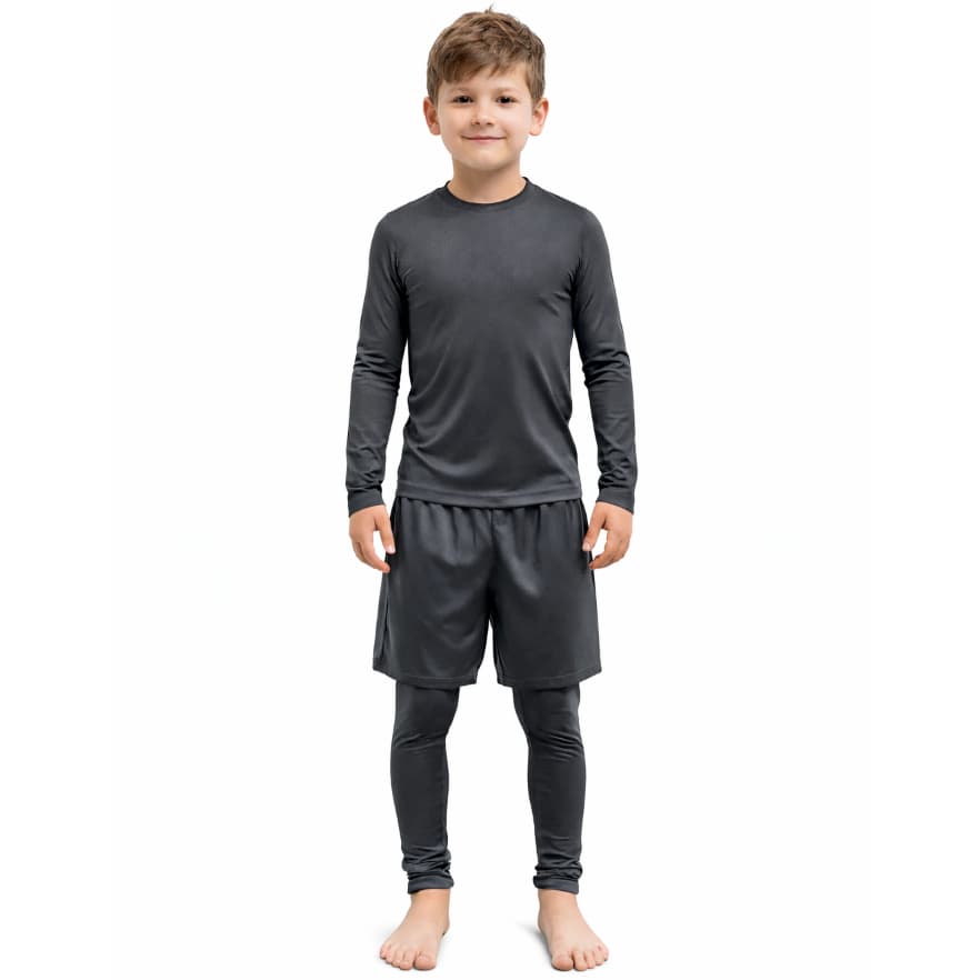 Kit Infantil Camisa Térmica Shorts Futebol e Calça Térmicas Ciclismo