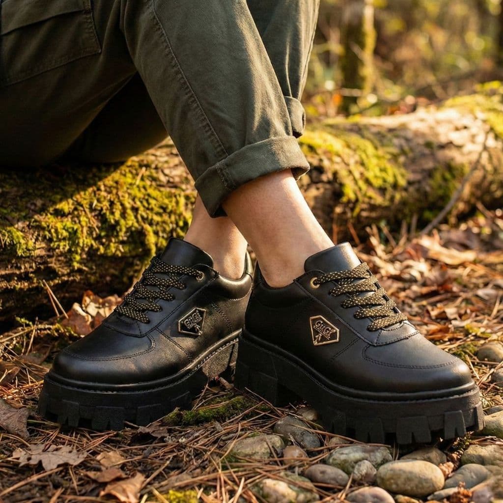 Oxford Tratorado Feminino GuGi 404-GG Sapato Blogueira Tendência Leve