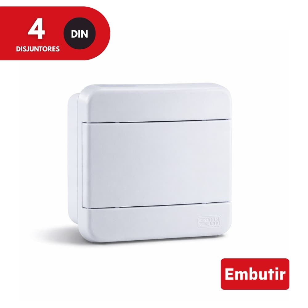 Quadro de Distribuição Embutir para 4 Disjuntores Din Force Line