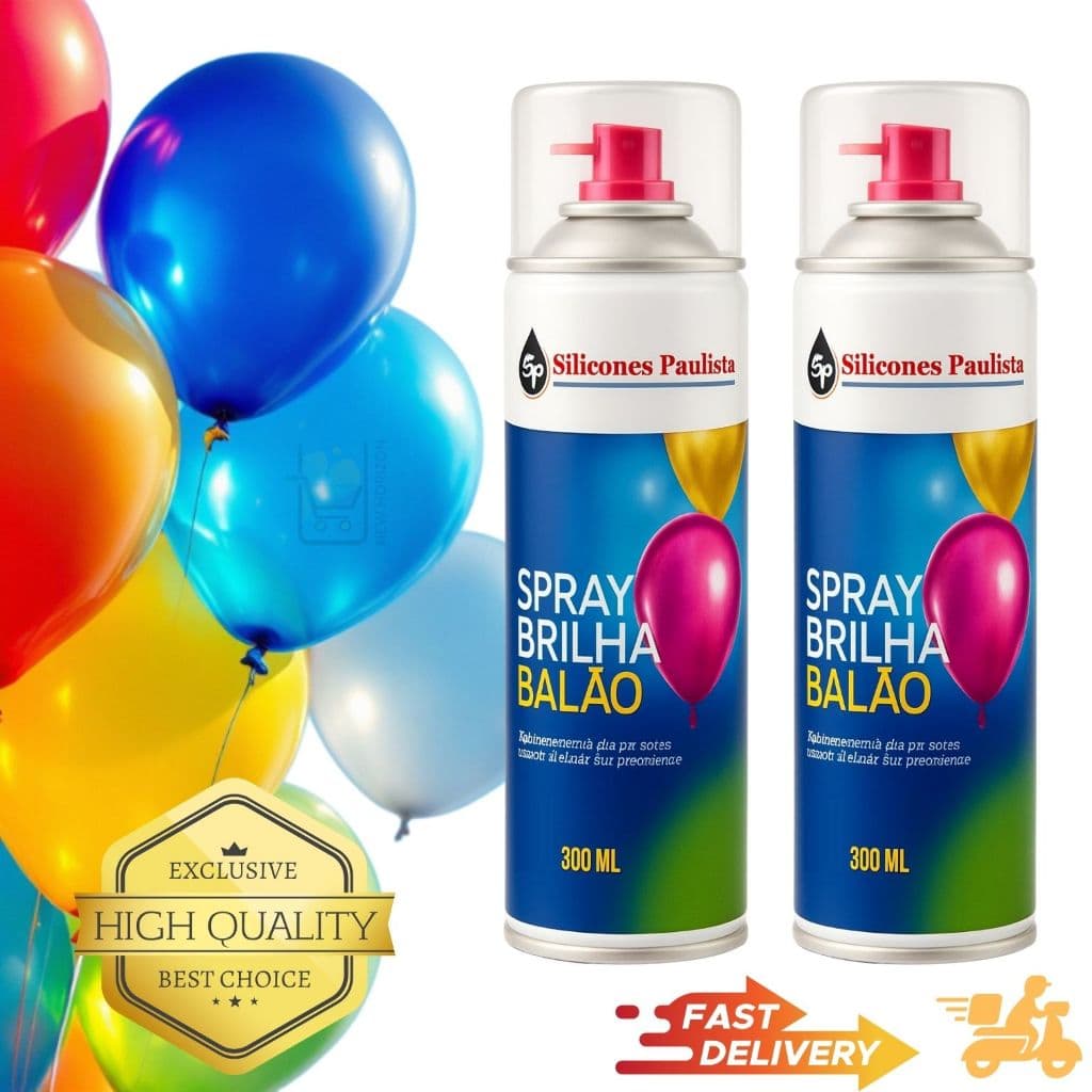 Kit Brilha Balão Spray Bexiga Festa Buffet Festa 300ML Decoração Realça Cor do Balão