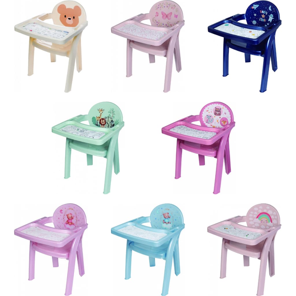 Poltrona de Alimentação Infantil Cadeira com Bandeja para Colorir Menino e Menina - Plasútil