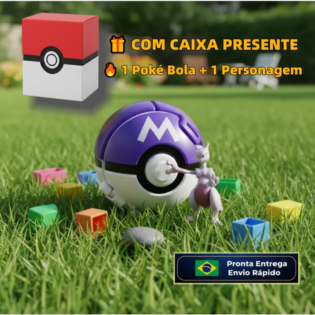 Pokémon Bola de Batalha com Boneco Pikachu MEWTWO 7cm Energia Infantil