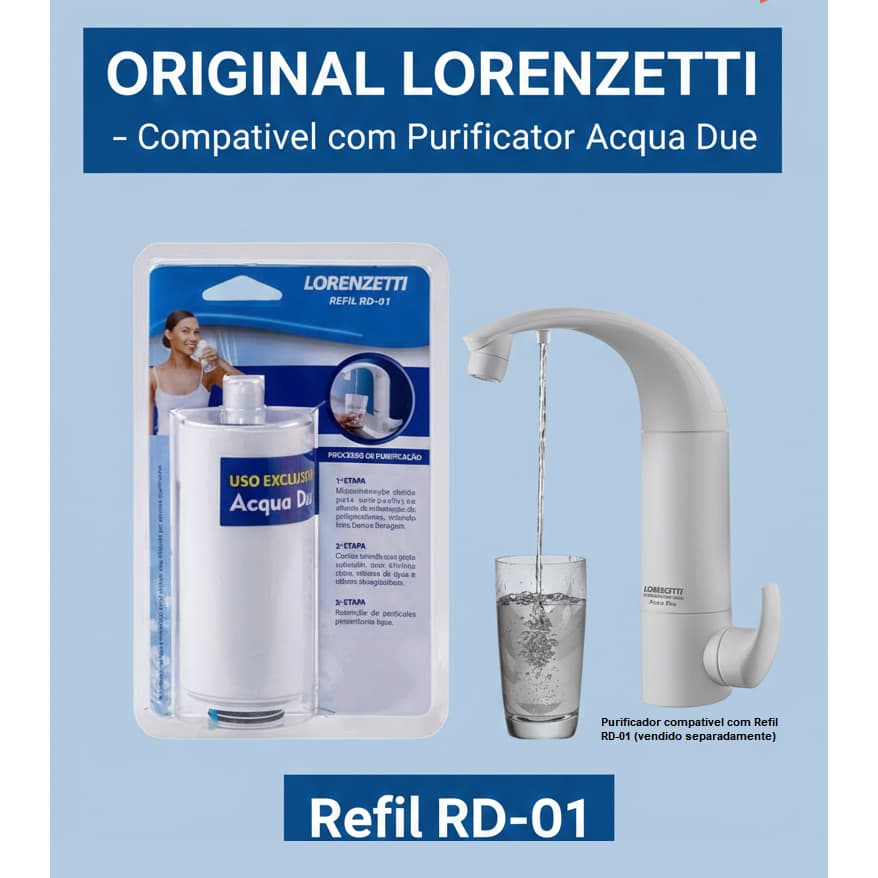 Refil Vela Original Lorenzetti Acqua Due RD-01 | Alta Filtragem | Troca Fácil
