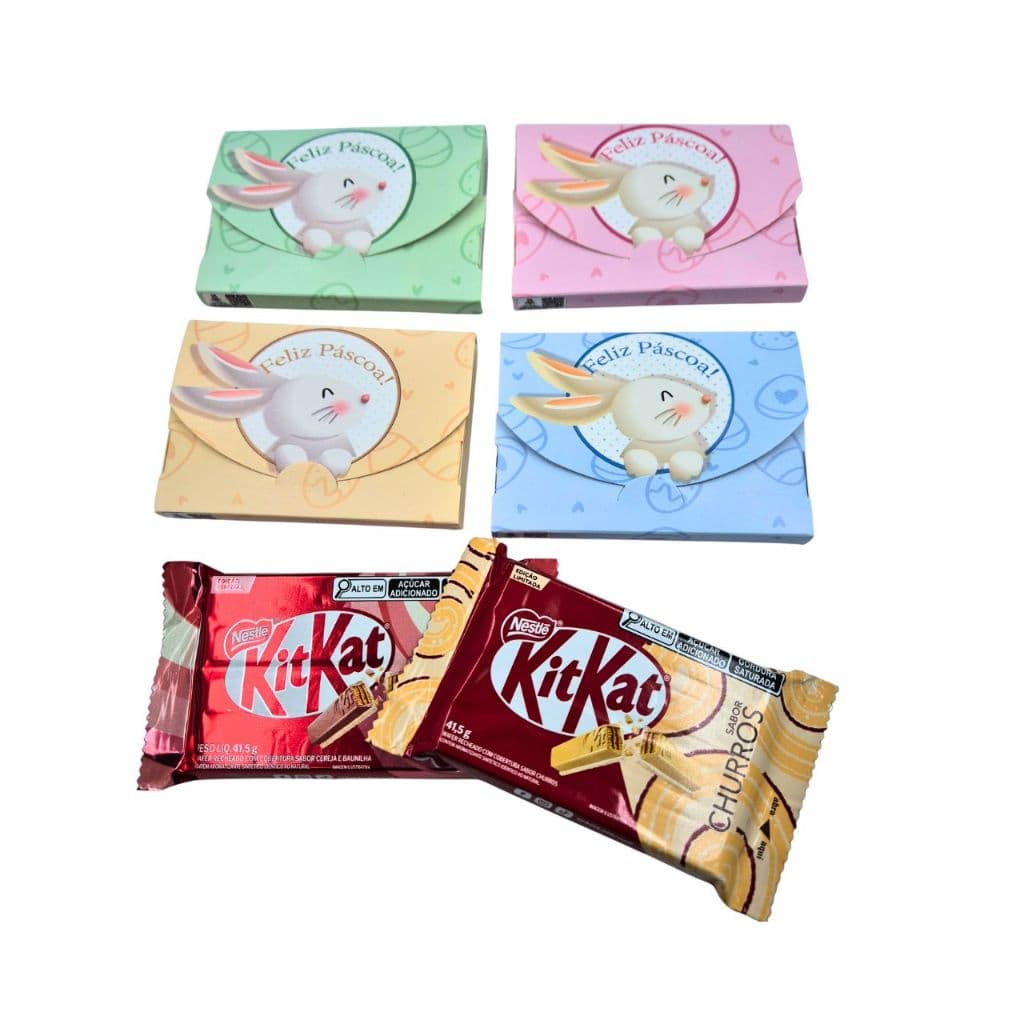 Caixa Porta Kit Kat – Especial Páscoa 🐰 10 a 40 unidades