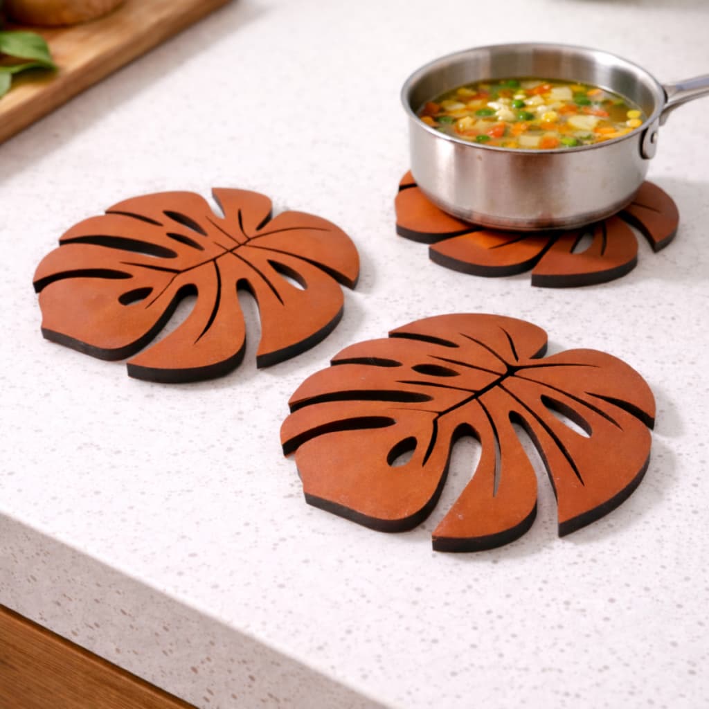 Kit 6 Suportes Térmicos Descanso Mesa Cozinha Proteção Panela Copo Decoração Moderna