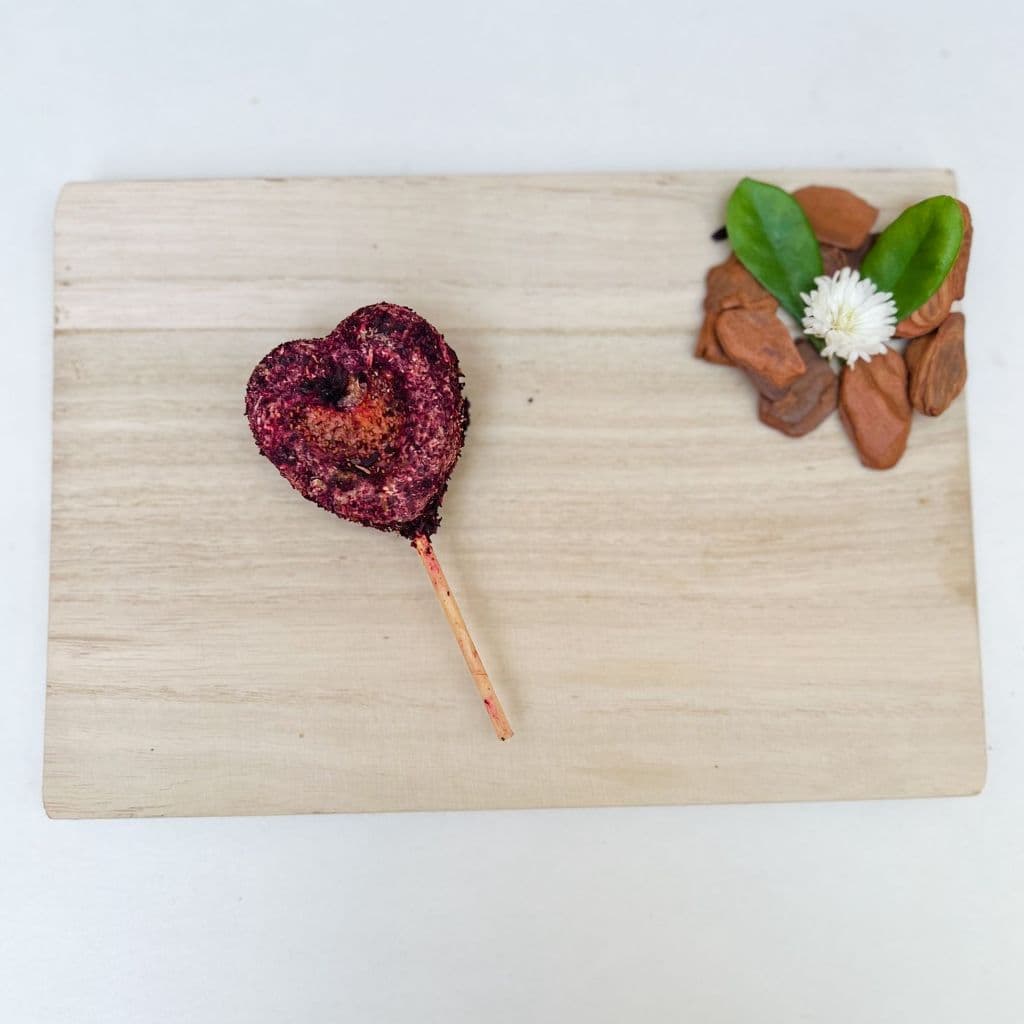 Petisco de feno - Pirulito de feno com hibisco e morango, para coelhos, roedores e aves, Ecobunny