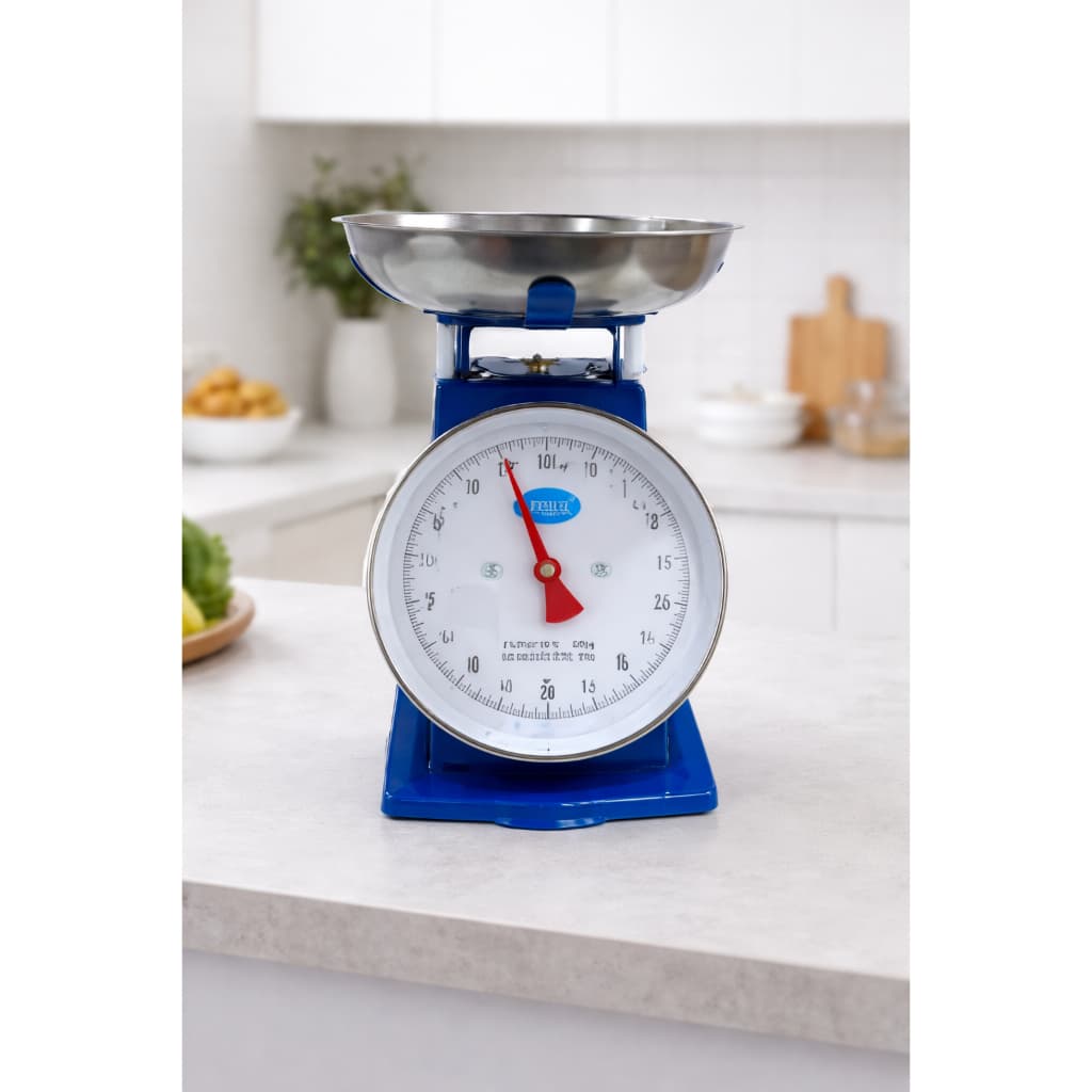 Balança De Cozinha Feira Mesa 10kg Analógica Sem bateria Mecânica Azul Inox Retrô Shark Blue