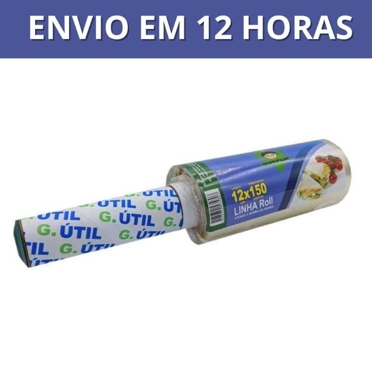 Bobina Rolo PVC Filme Transparente 12cm x 150m - 28cm x150m Cabo G Util Proteção Alimentos