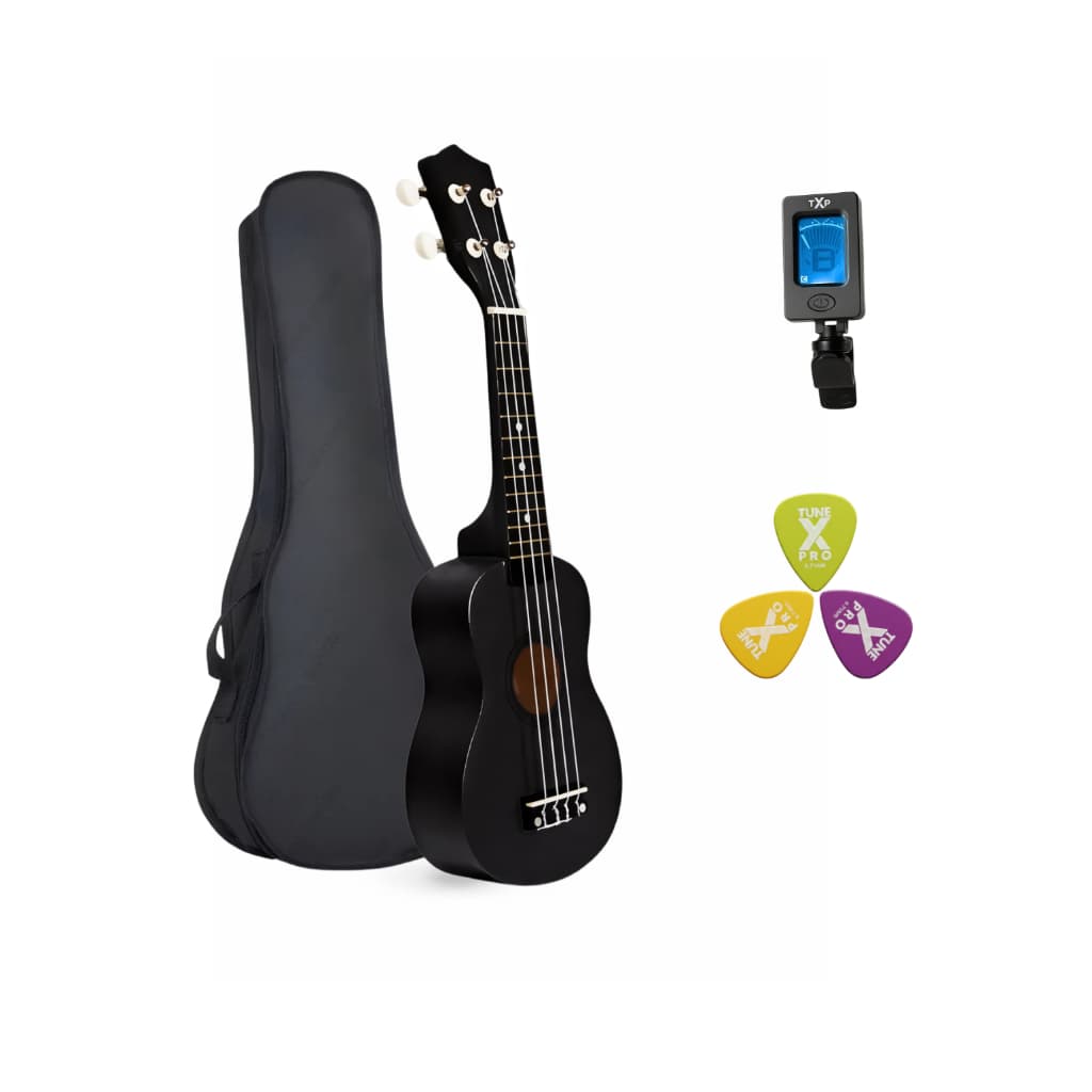 Kit Ukulele Soprano Acústico Para Iniciante Fácil Colorido com Bag Afinador e Palhetas